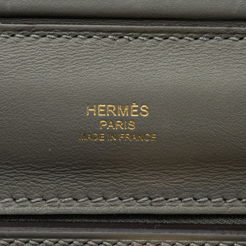 Hermes Mini 24/24 2424-21 Bag Evercolor / Swift Gris Meyer GHW Stamp U