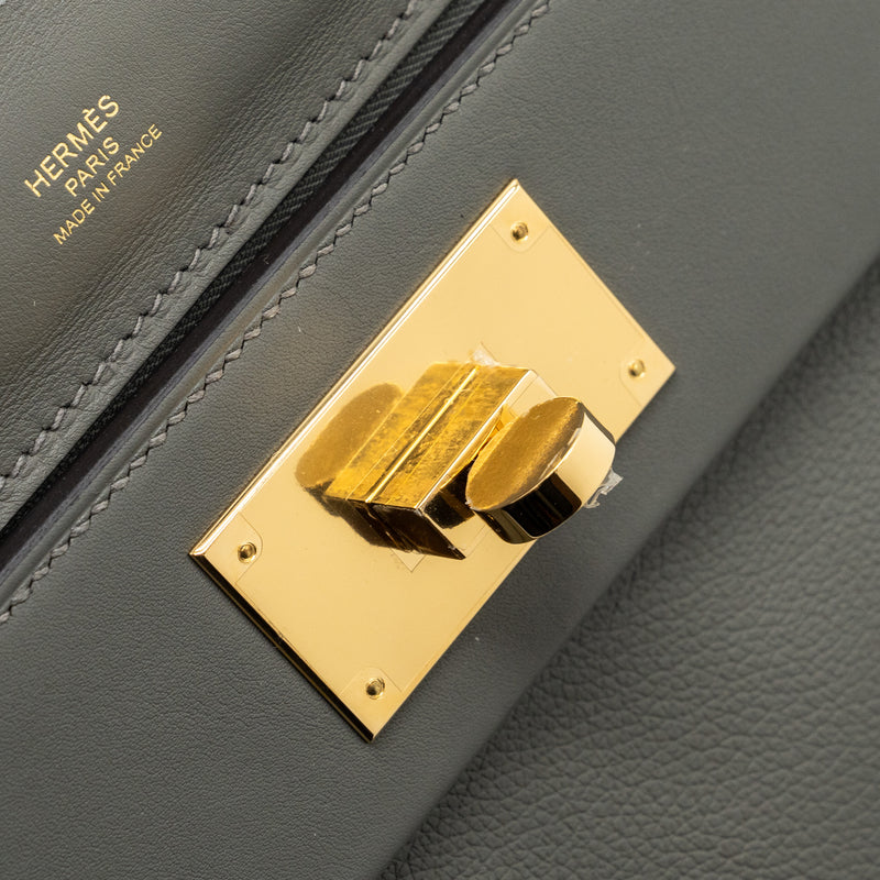 Hermes 24 24 21 Mini Evercolor Swift Gold with Gold hardware