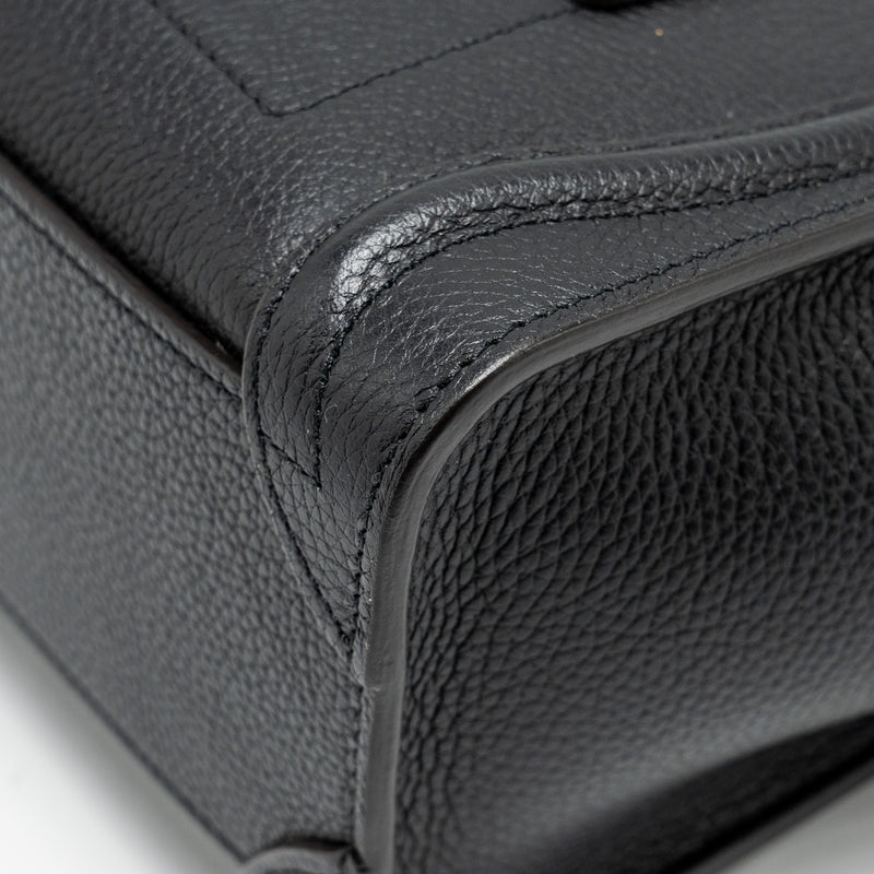 Celine nano luggage bag calfskin black SHW