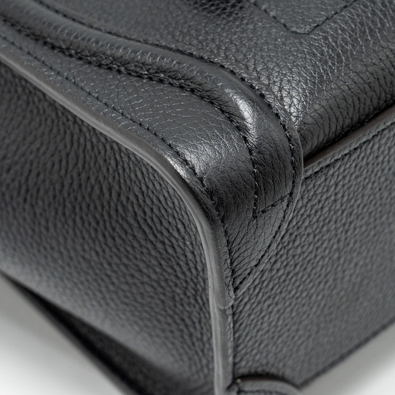 Celine nano luggage bag calfskin black SHW