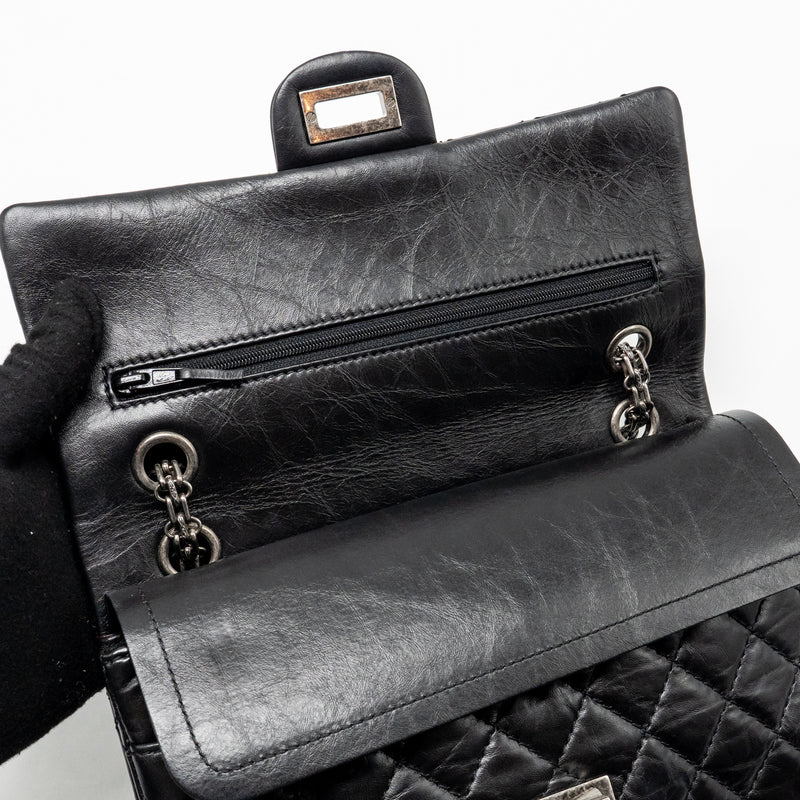 Chanel small 2.55 Reissue flap bag aged calfskin black GHW
