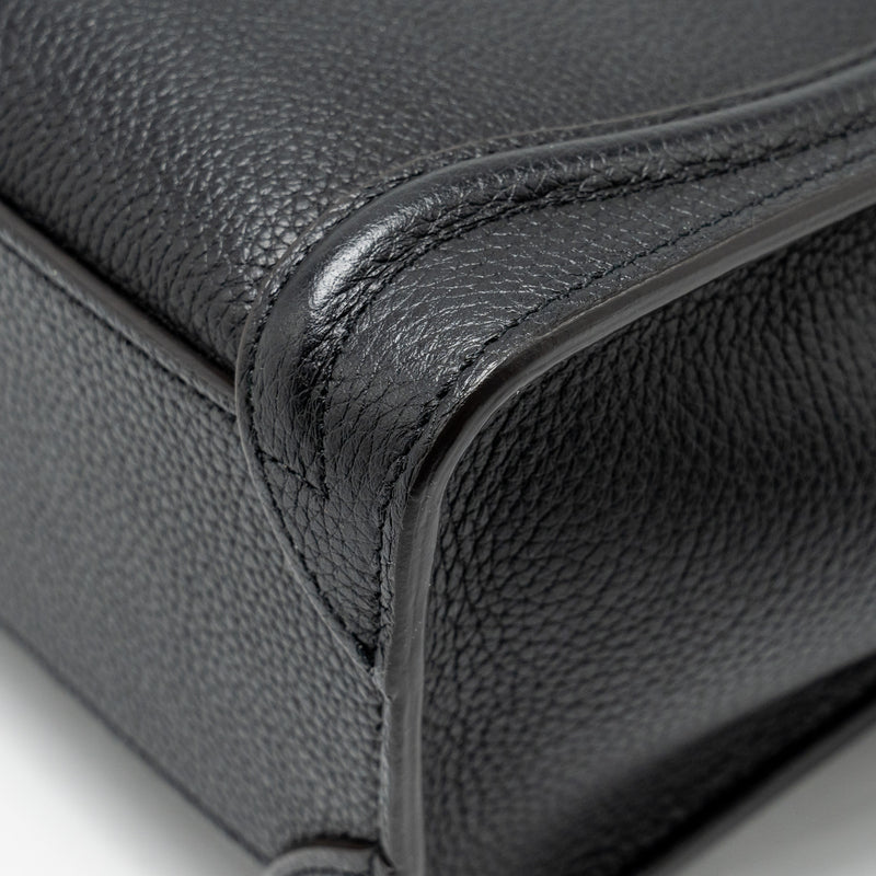 Celine nano luggage bag calfskin black SHW