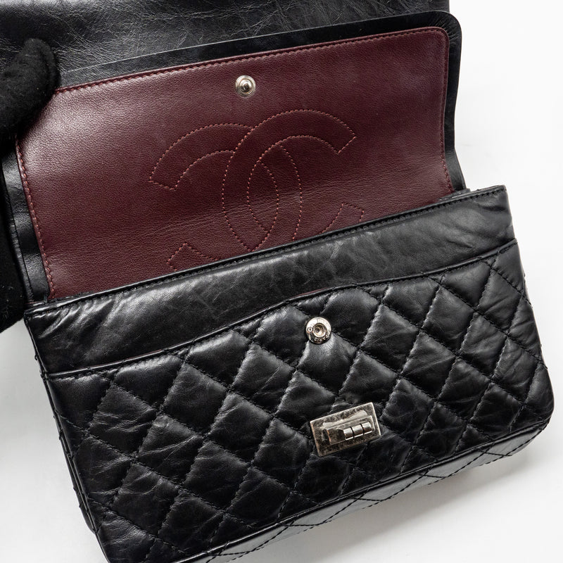 Chanel small 2.55 Reissue flap bag aged calfskin black GHW