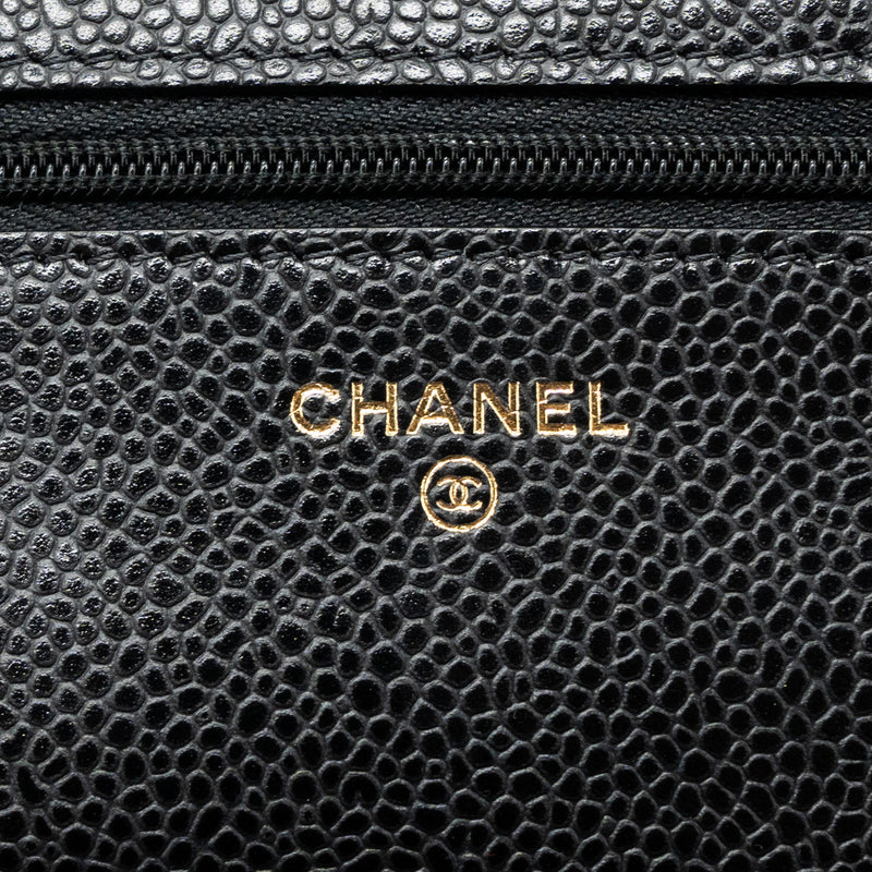 Chanel classic wallet on chain caviar black GHW