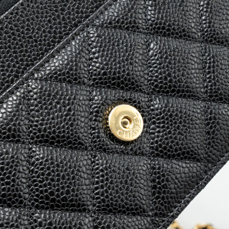 Chanel classic wallet on chain caviar black GHW