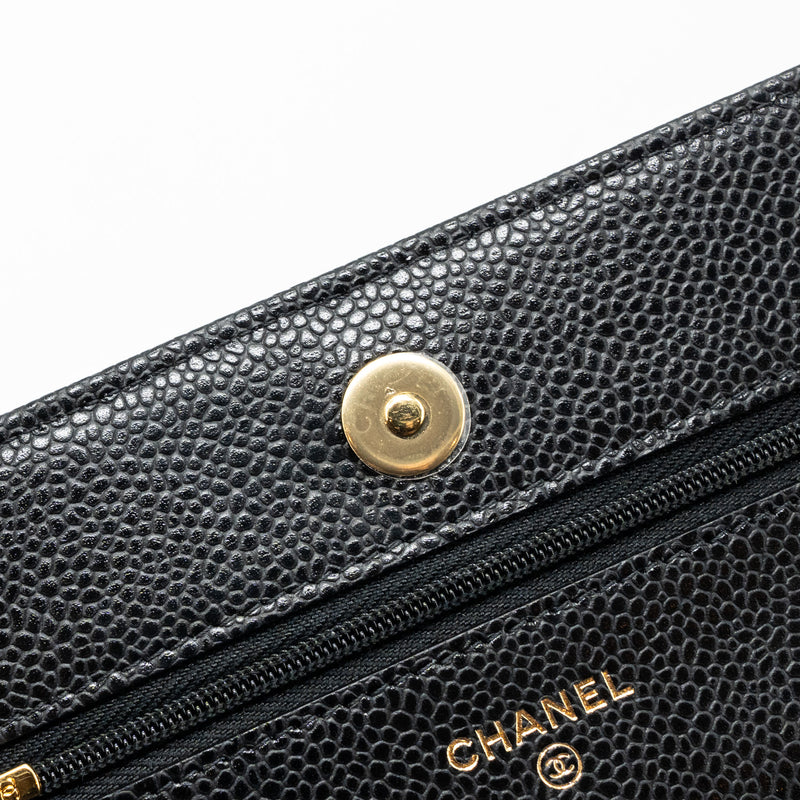 Chanel classic wallet on chain caviar black GHW