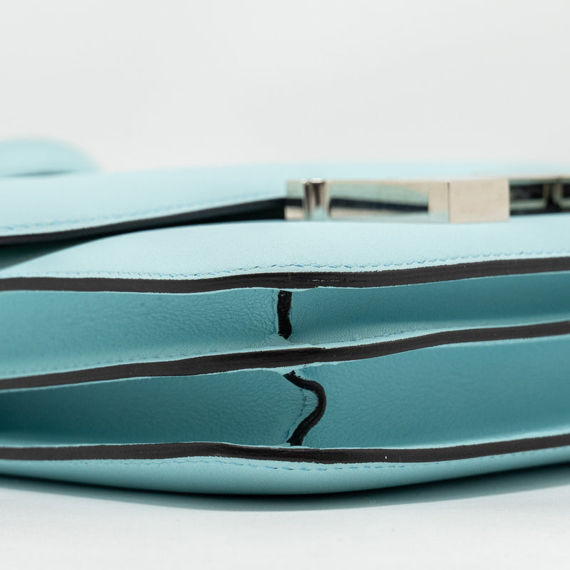 Hermes Mini Constance Swift Blue Zephyr / Cactus SHW stamp Y