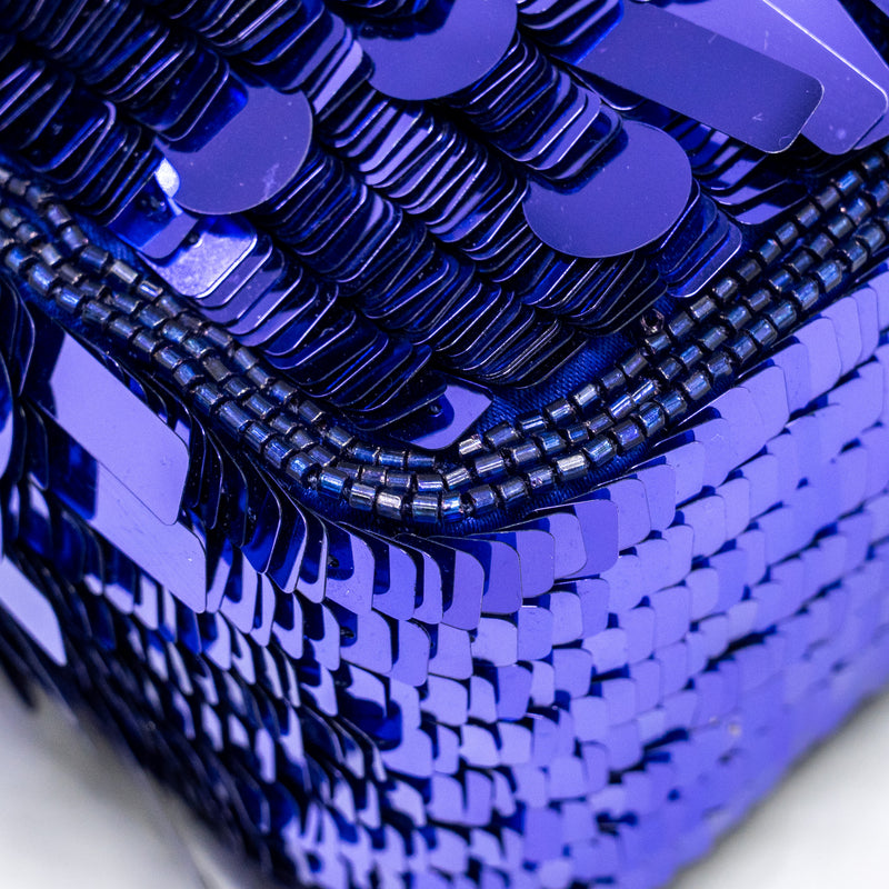 Fendi Baguette Bag Limited Edition Sequin/Leather Purple GHW