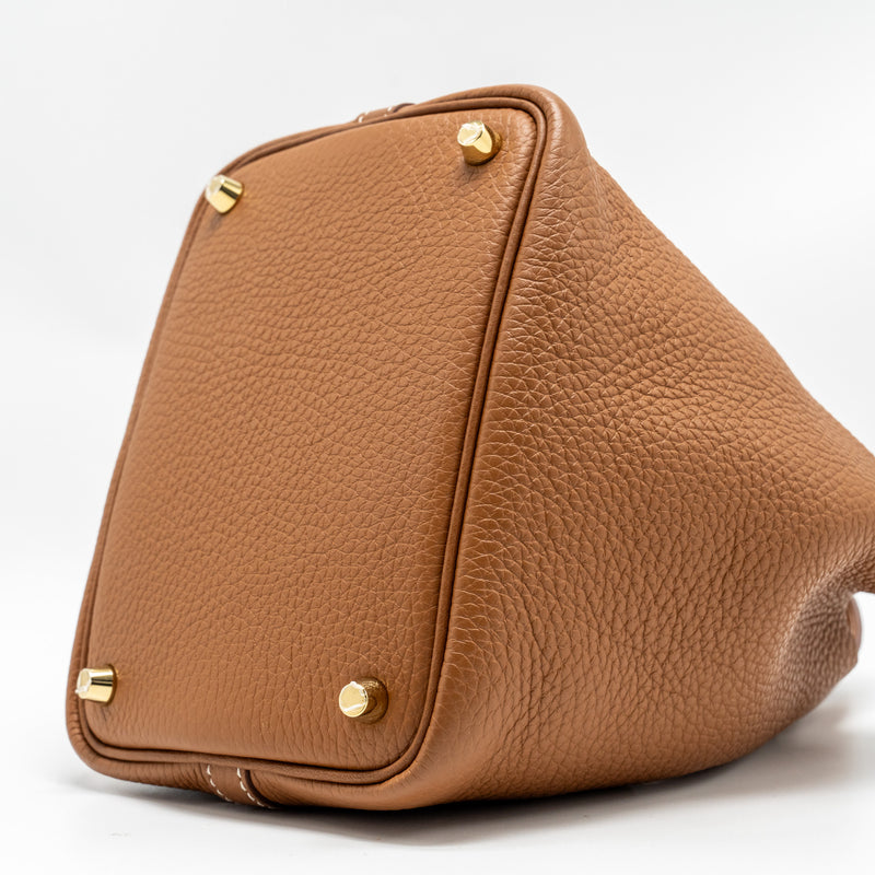 Hermes Picotin 18 Lock Bag Clemence Gold GHW stamp Z
