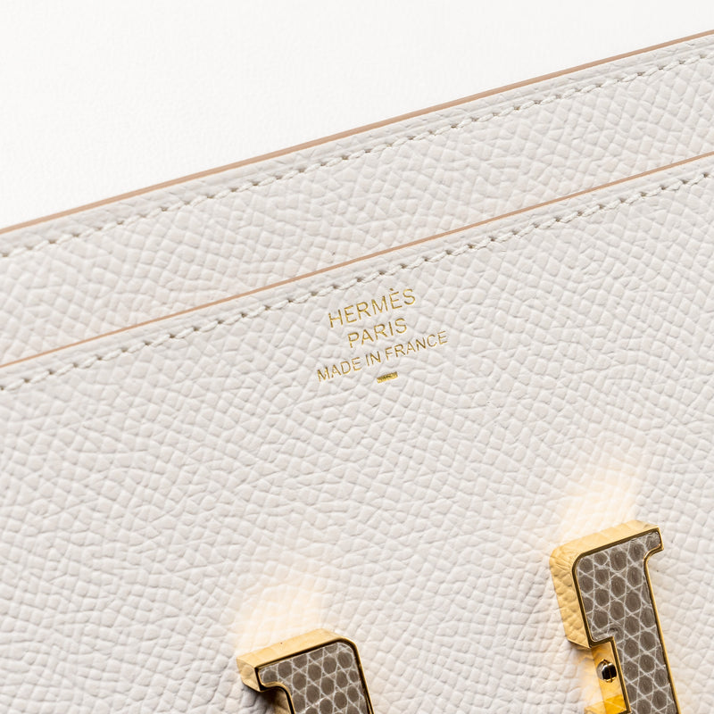 Hermes Constance to go Epsom/Lizard Gris Pale/Gris Tourterelle GHW Stamp B