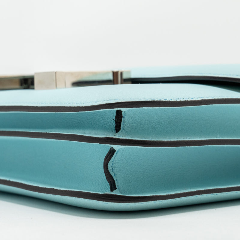 Hermes Mini Constance Swift Blue Zephyr / Cactus SHW stamp Y