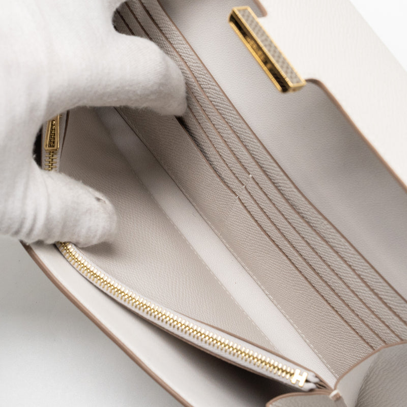 Hermes Constance to go Epsom/Lizard Gris Pale/Gris Tourterelle GHW Stamp B