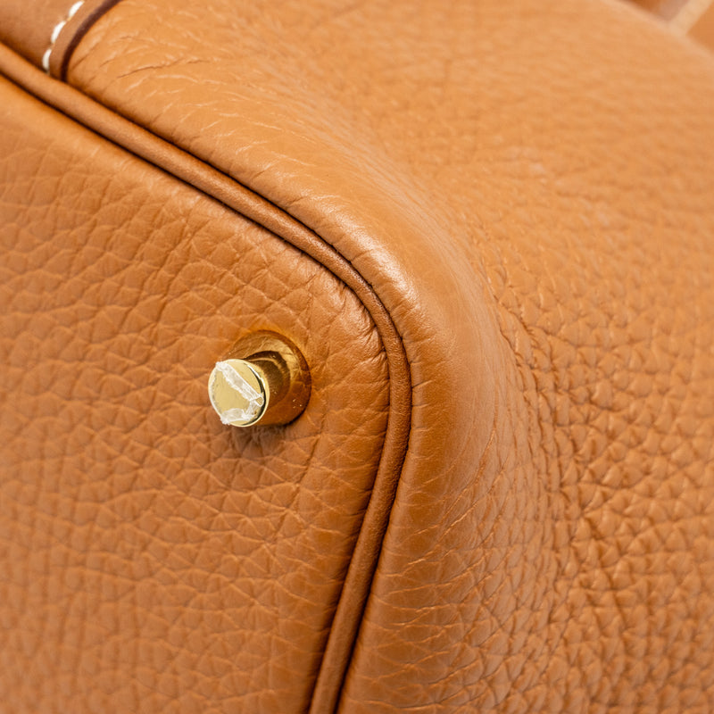 Hermes Picotin 18 Lock Bag Clemence Gold GHW stamp Z