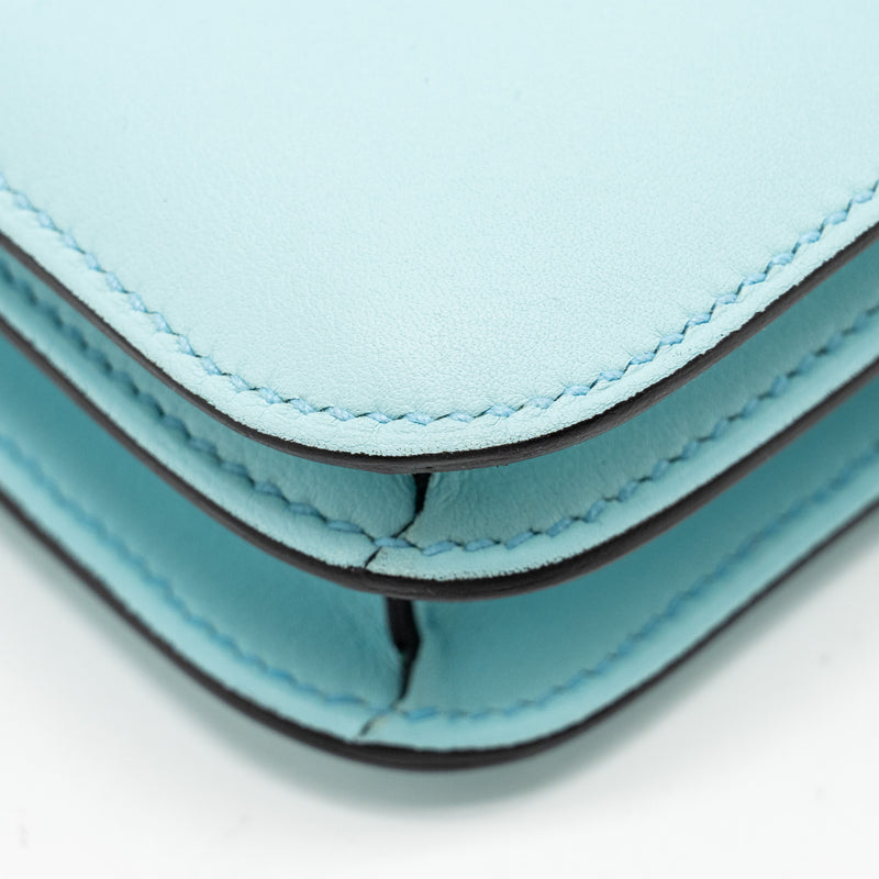 Hermes Mini Constance Swift Blue Zephyr / Cactus SHW stamp Y
