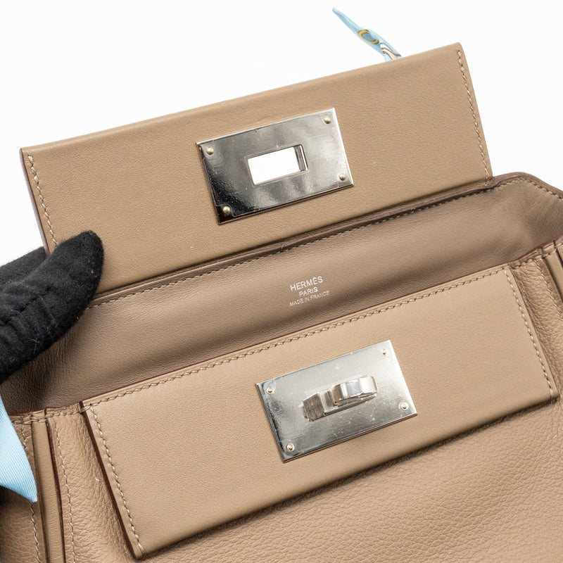Hermes Mini 24/24 2424-21 Bag Evercolor Etoupe SHW Stamp B