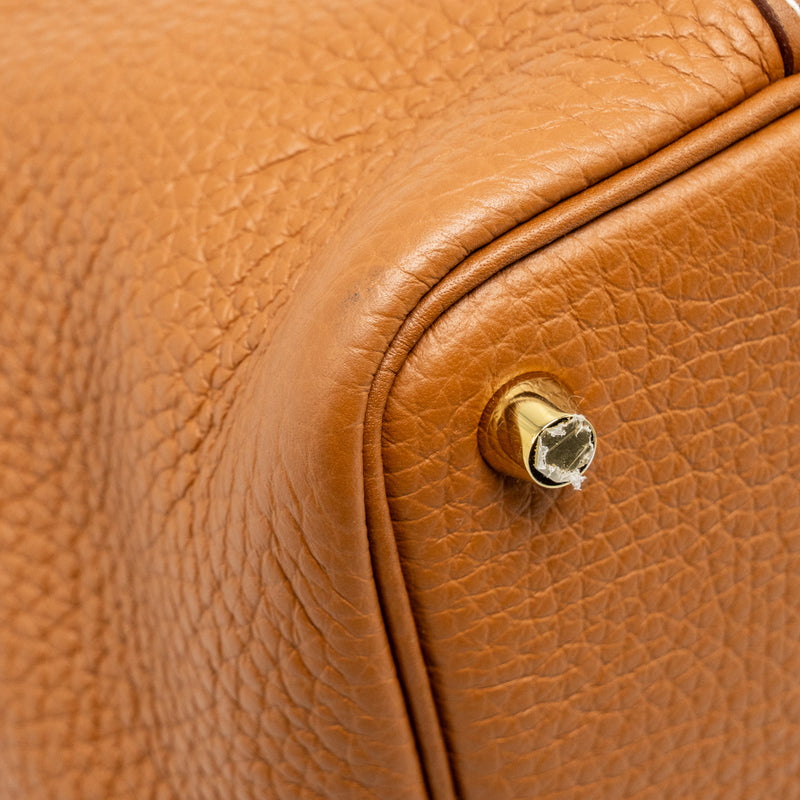 Hermes Picotin 18 Lock Bag Clemence Gold GHW stamp Z