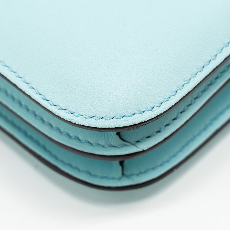 Hermes Mini Constance Swift Blue Zephyr / Cactus SHW stamp Y