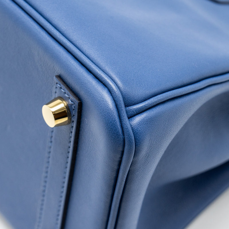 Hermes Birkin 25 Swift Blue Brighton GHW stamp C