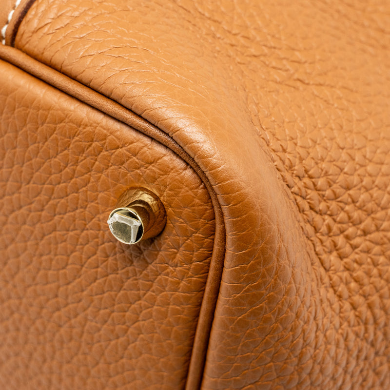 Hermes Picotin 18 Lock Bag Clemence Gold GHW stamp Z