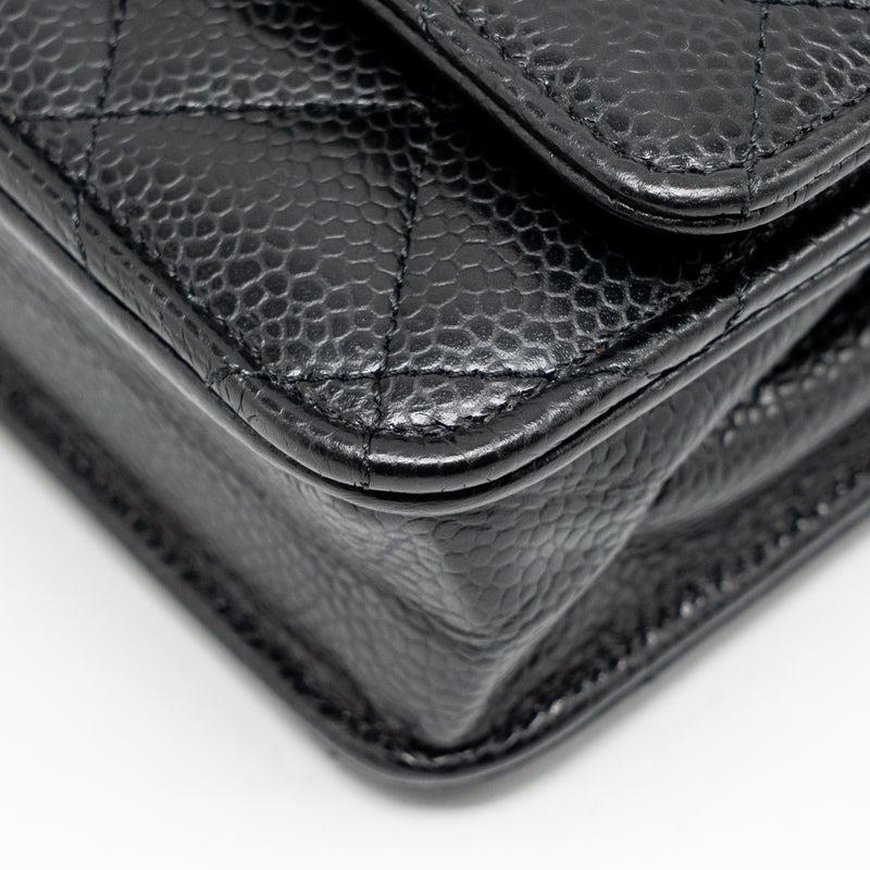 Chanel Classic Wallet On Chain Caviar Black GHW (microchip)
