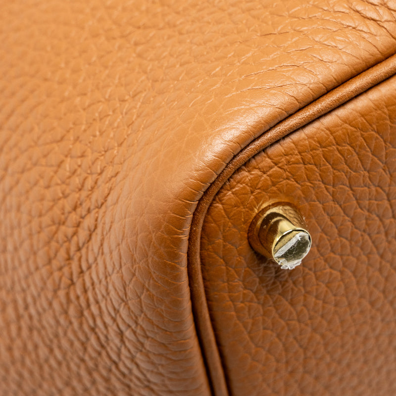 Hermes Picotin 18 Lock Bag Clemence Gold GHW stamp Z