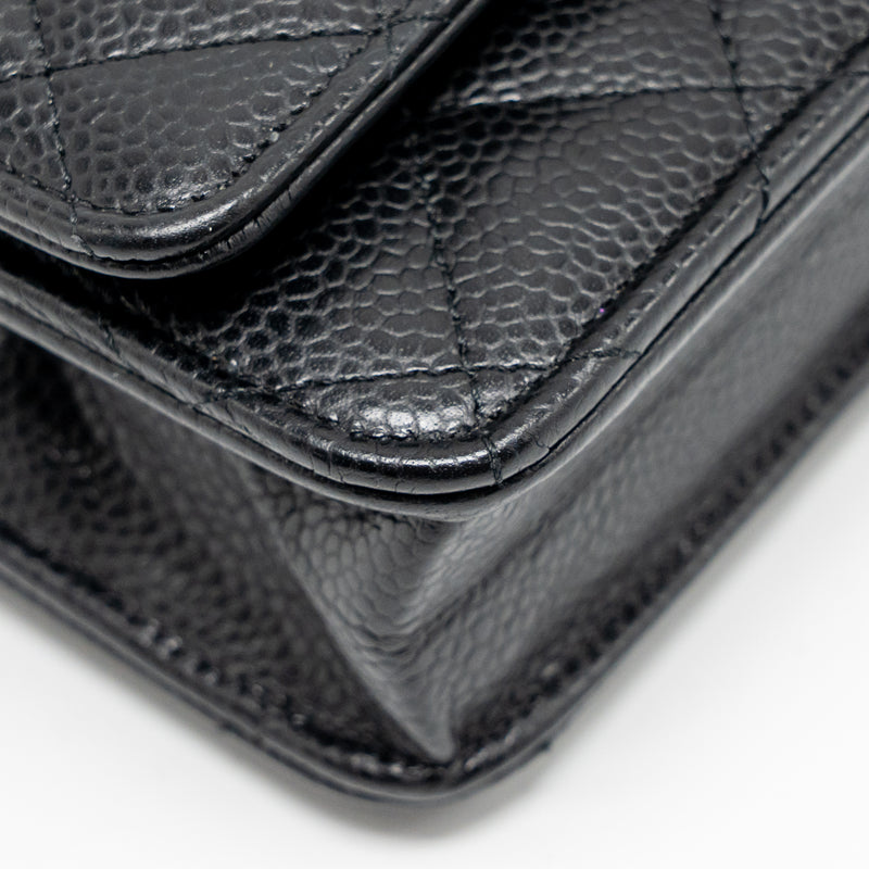 Chanel Classic Wallet On Chain Caviar Black GHW (microchip)