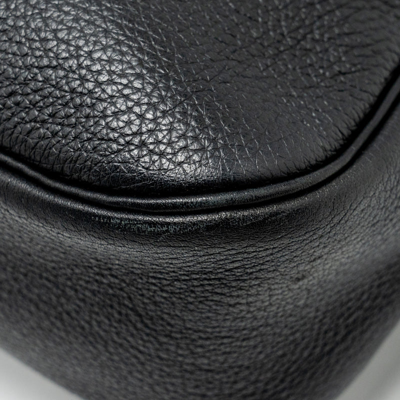Hermes Vintage Christine bag leather black SHW stamp square B