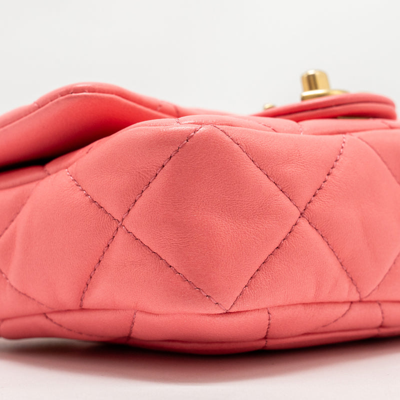 Chanel Mini Funky Town Flap Bag Lambskin Pink GHW (Microchip)