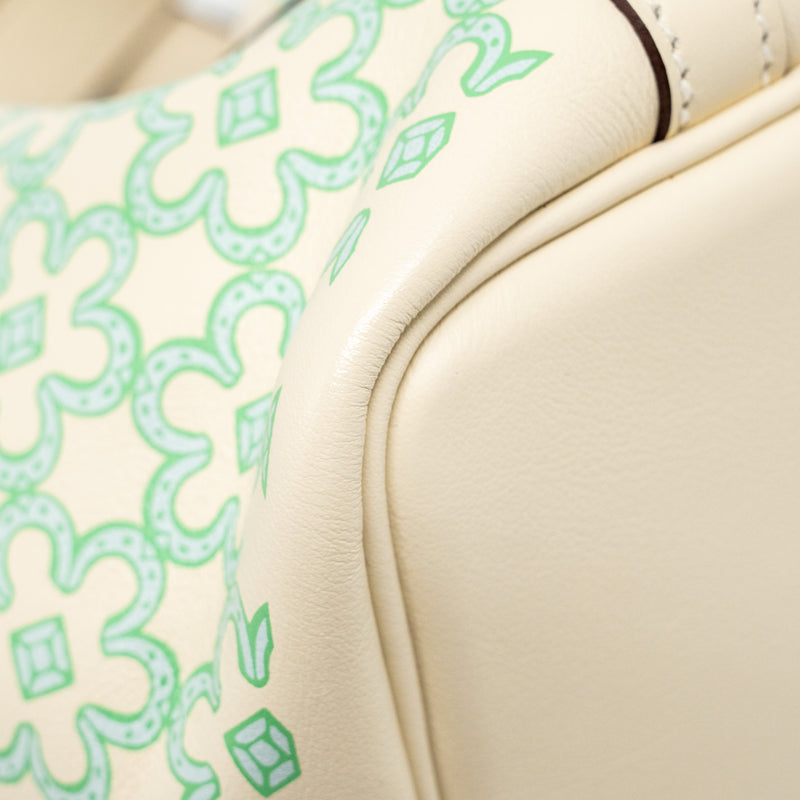 Hermes Lucky Daisy Micro Picotin Swift Nata/Vert/Blanc SHW Stamp U