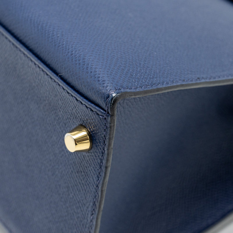 Hermes kelly 32 epsom blue sapphire GHW stamp X