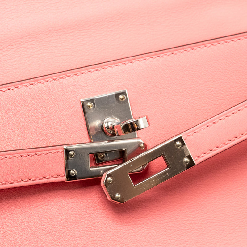 Hermes Kelly Pochette Swift K4 Rose Ete SHW Stamp Y