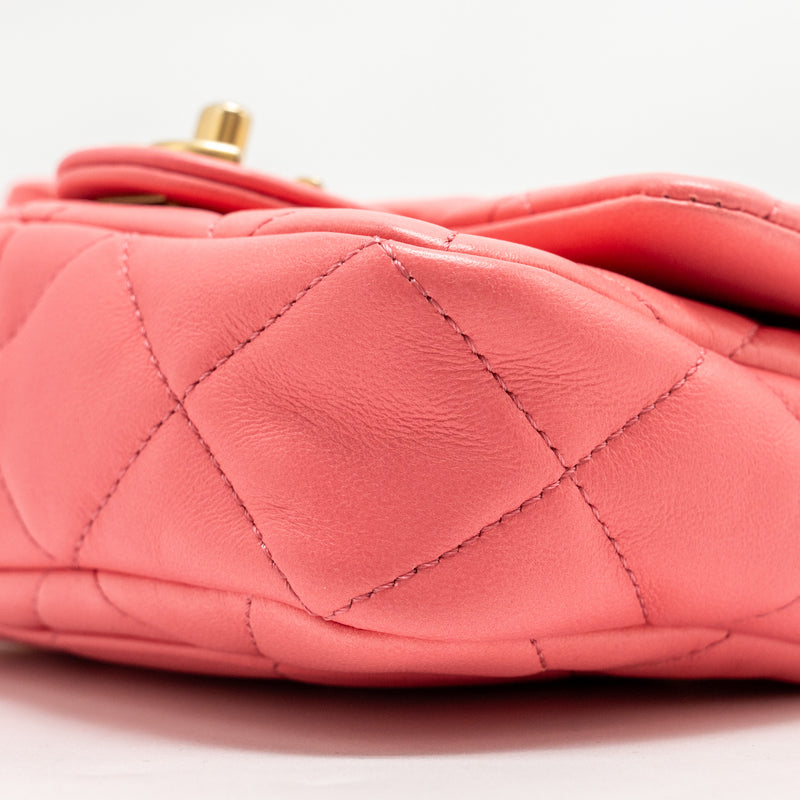 Chanel Mini Funky Town Flap Bag Lambskin Pink GHW (Microchip)