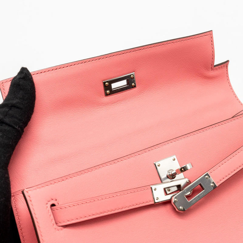 Hermes Kelly Pochette Swift K4 Rose Ete SHW Stamp Y