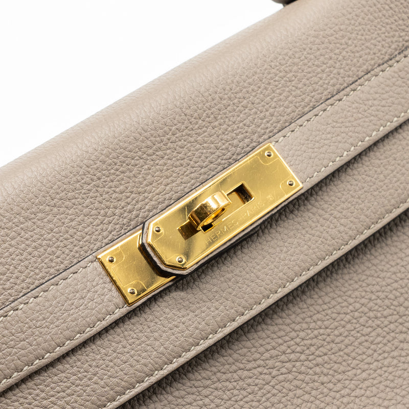 Hermes Kelly 28 togo gris asphalt GHW stamp A