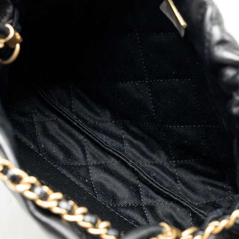 Chanel Mini 22 Bag Shiny Calfskin Black GHW (microchip)
