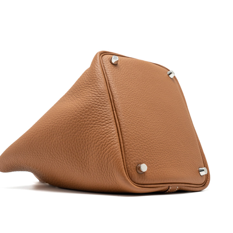 Hermes Picotin 18 Lock Bag Clemence Gold/Nata SHW Stamp Y