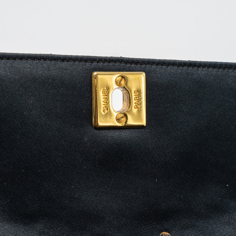 Chanel Vintage Flap Bag Satin Black GHW
