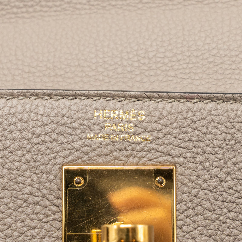 Hermes Kelly 28 togo gris asphalt GHW stamp A