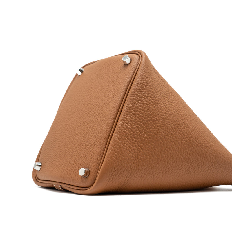 Hermes Picotin 18 Lock Bag Clemence Gold/Nata SHW Stamp Y