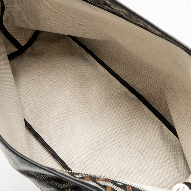 Goyard Boheme Hobo Bag Goyardine Canvas Black SHW