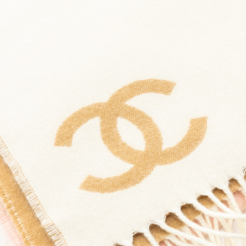 Chanel Cashmere And Wool Multicolour Scarf Pink/ beige/ Cream