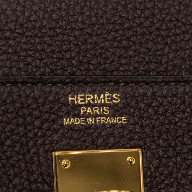 Hermes kelly 35 togo chocolate GHW stamp D
