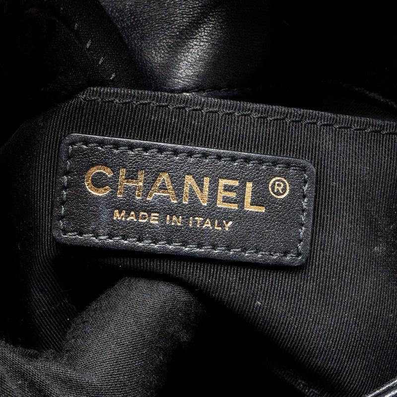 Chanel Pearl Chain Quilted Flap Bag Lambskin Black GHW