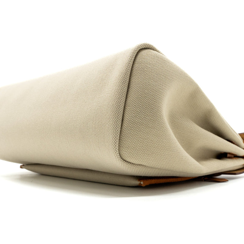 Hermes herbag zip 31 bag canvas / hunter beton / natural GHW stamp B