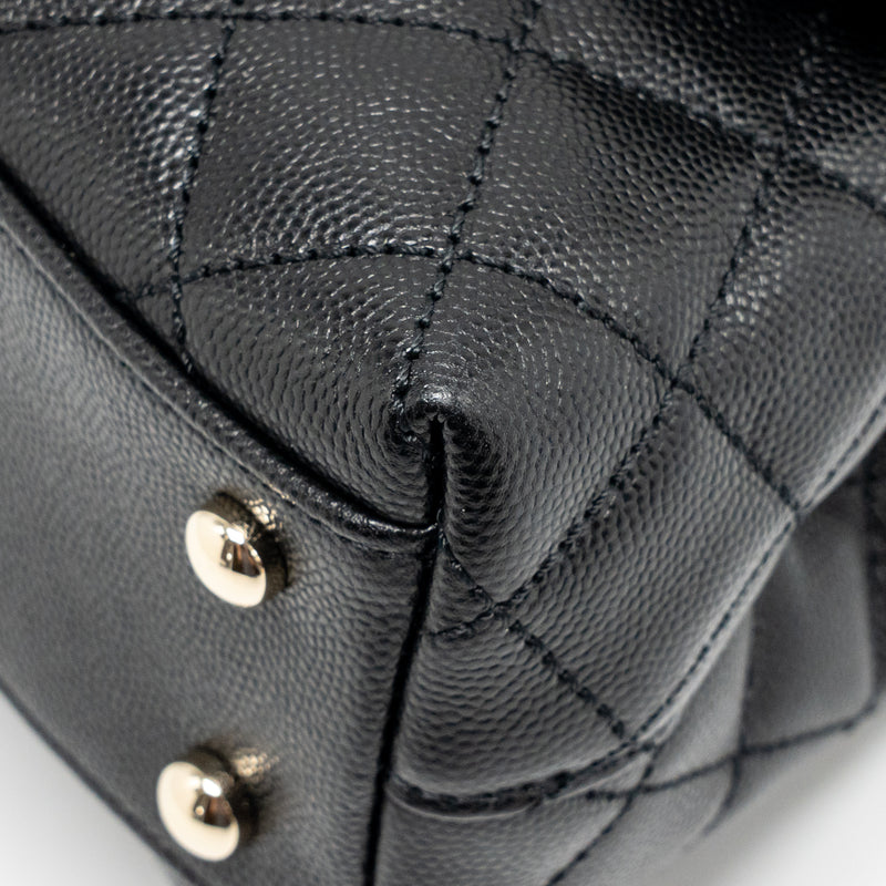 Chanel Small Coco Handle Caviar Black LGHW (microchip)