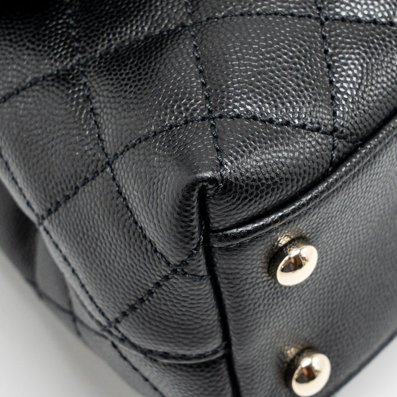 Chanel Small Coco Handle Caviar Black LGHW (microchip)