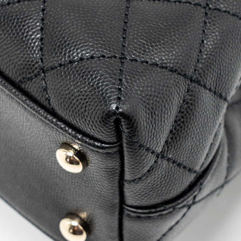 Chanel Small Coco Handle Caviar Black LGHW (microchip)