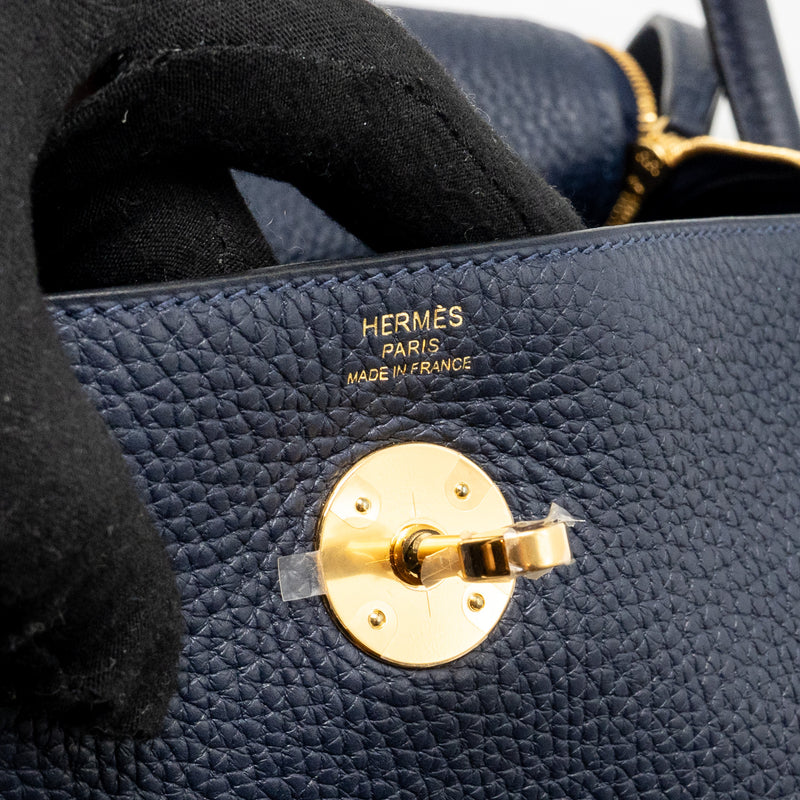 Hermes Lindy 26 Clemence Blue Nuit GHW Stamp D
