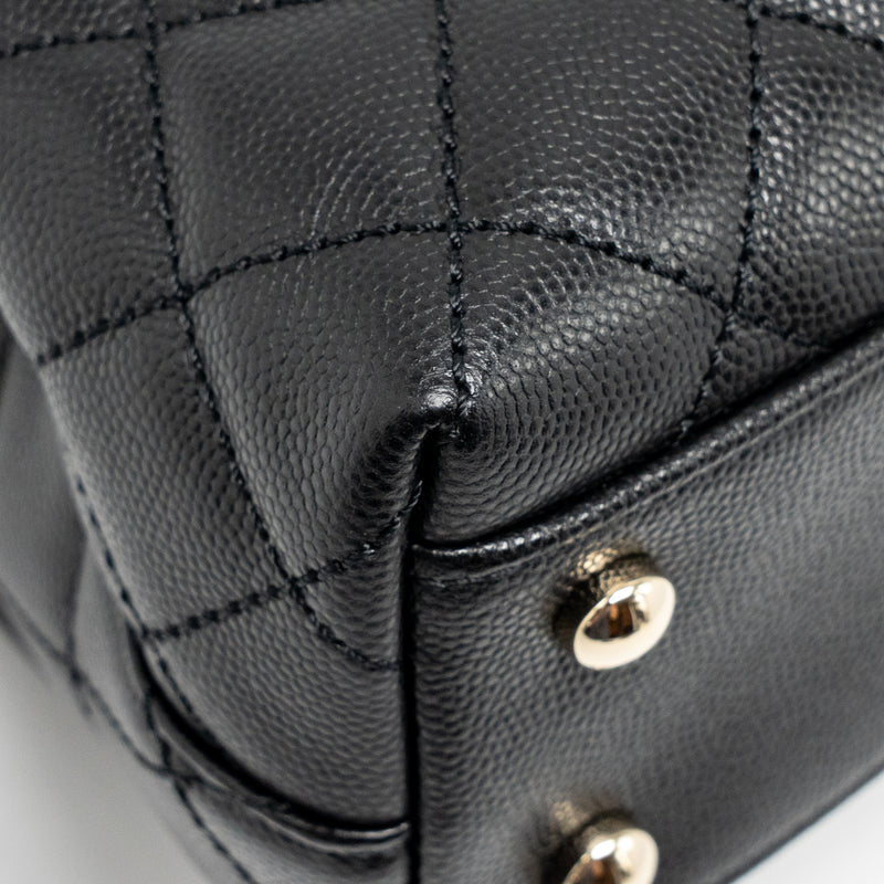 Chanel Small Coco Handle Caviar Black LGHW (microchip)