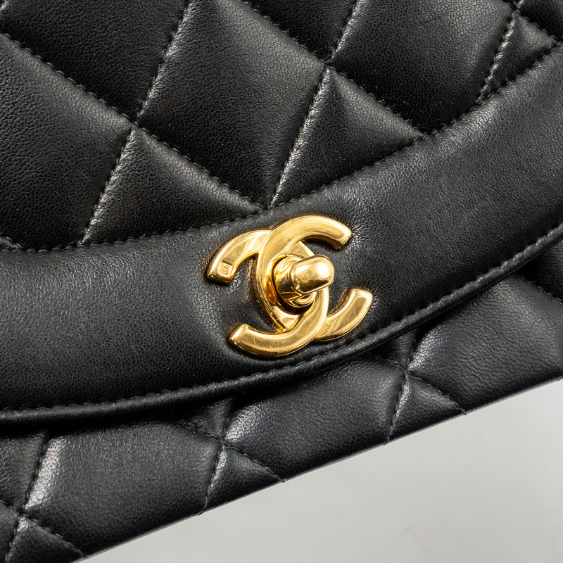 Chanel Vintage Small Diana Bag Lambskin Black GHW